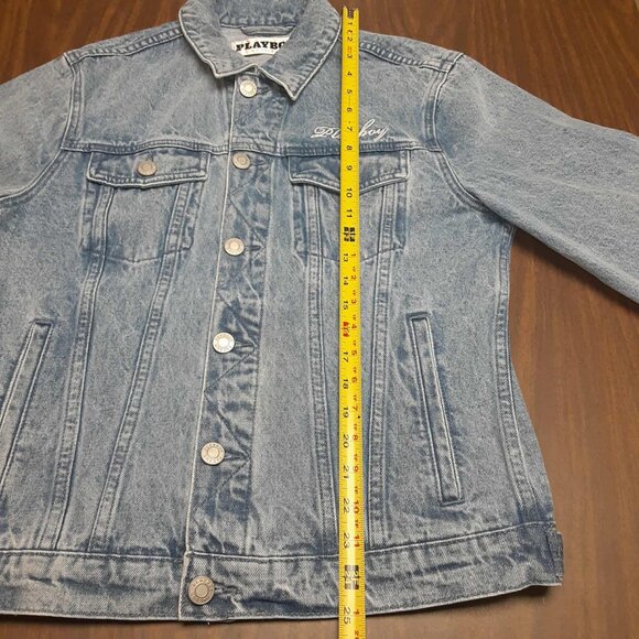PacSun by Playboy Jacket Blue Denim Long Sleeve Button Up Men's Small Unisex - Picture 13 of 15